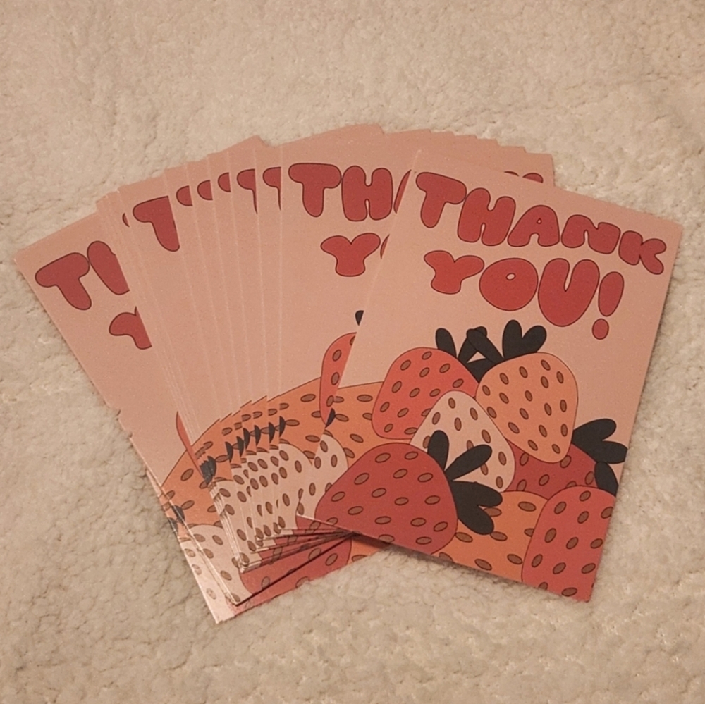 Strawberry ▪︎15 CT.▪︎ Thank You Cards NWT